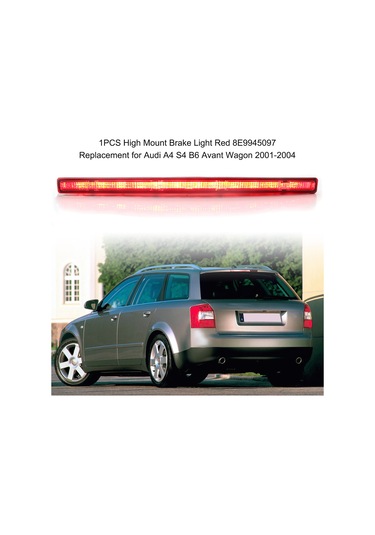 Mufunye Audi A4 B6 Avant 2001-2004 Arka Tekerlekli Arabalar İçin Yüksek Konum Fren Lambası - 8e9945097 Oem Uyumlu Plastik Kırmızı