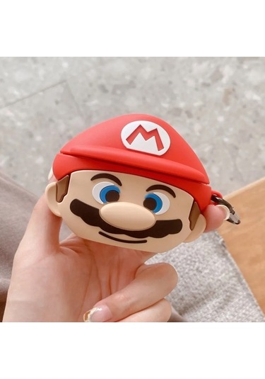 Microsonic Aipods Uyumlu 4.nesil / Anc Kılıf Cartoon Figürlü Silikon Crtn-fgr-spr-mro Mat Kırmızı