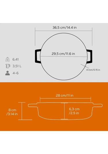 Lava Tencere Ç.a. Yuvarlak Turuncu Trendy Kapak 28 Cm Turuncu