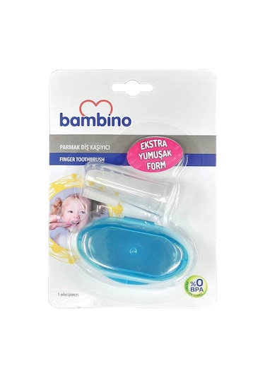 Bambino T087 Parmak Diş Kaşıyıcı - Mavi