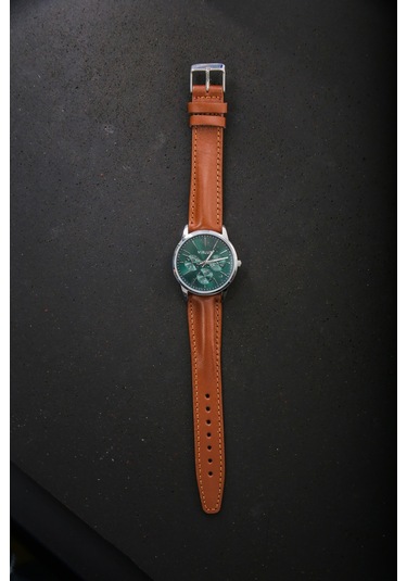 Hakiki Deri 18mm Akıllı Pimli Saat Kordonu Açık Kahverengi