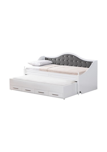 Yavrulu Yatak, Eymen Antrasit Gri Yavrulu Karyola+2 Comfort Yatak