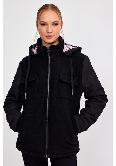 Alexander Gardi Alexandergardı Kapüşonlu Yünlü Comfort Fit Mont E20-379401 001