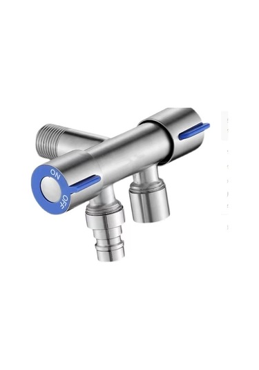 Çift Saplı Paslanmaz Çelik Soğuk Musluk Banyo Çamaşır Makinesi Gümüş