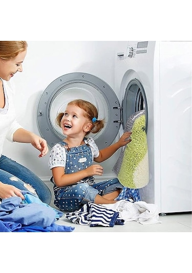 Banyo Paspası, Polyester, Makinede Yıkanabilir, Emici/kaymaz, 40x60 Cm, Çok Renkli