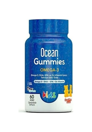 Ocean Gummies Omega 3 60 Adet Çiğnenebilir Jel Form
