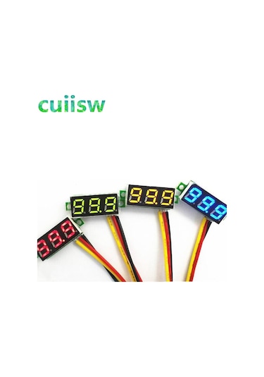 Yeşil-0.28 İnç Dc 0-100 V 3-wire Mini Ölçer Gerilim Ölçer Voltmetre Led Ekran Dijital Panel Voltmetre Metre Dedektörü Monitör Araçları