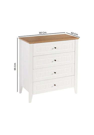 Just Home Mona Şifonyer - Beyaz / Sepet Beyaz / Sepet