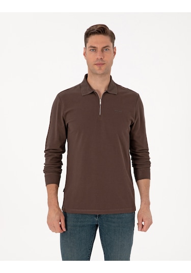 Pierre Cardin Erkek Koyu Kahverengi Sweatshirt 50314046-vr084 Koyu Kahverengi