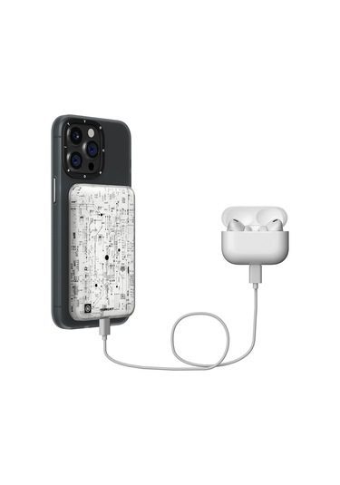 Youngkit Tech Serisi 15 W 5000 mAh Hızlı Şarj Özellikli Wireless Powerbank - Beyaz