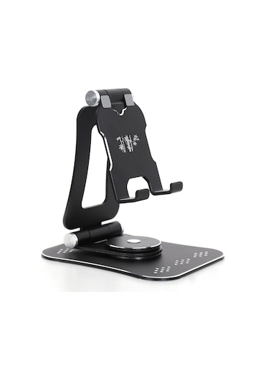 Cbtx G61 Taşınabilir Katlanır Cep Telefonu Standı 360 Derece Dönen Masaüstü Alüminyum Alaşımlı Telefon Tutucu - Siyah