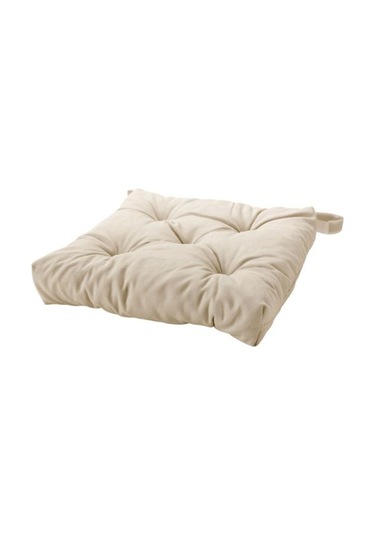 Sumuhome Ikea Malında 40/35X38X7 Cm Sandelye Minderi Ekru Cırt Cırt Bantlı