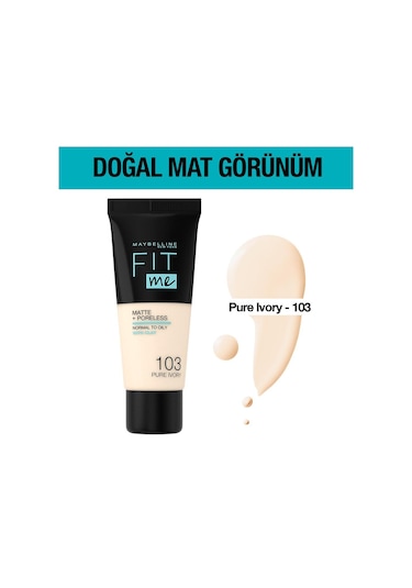 Maybelline New York Fit Me Matte + Poreless Pudra Pure Ivory 103