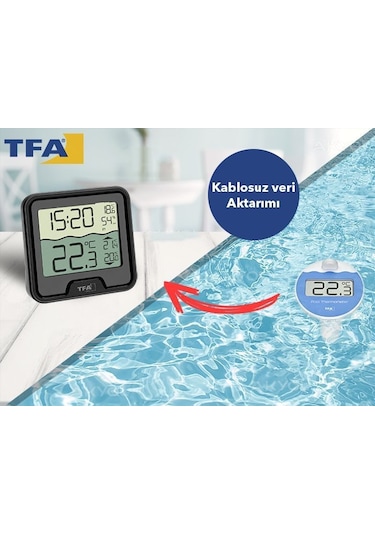 Tfa Kablosuz Havuz. Gölet + İç Ortam Telsiz Termometre. Max - Min