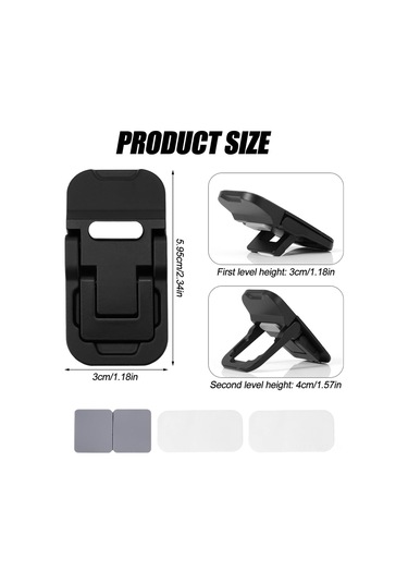 Wezone Zinc Alloy Folding Dual-angle 3cm-4cm Laptop/keyboard Stand With Anti-slip Pads - Black 2 Pcs