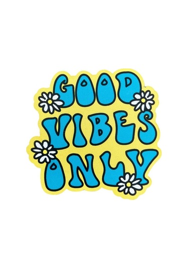 Good Vibes Only Baskılı Ahşap Bardak Altlığı Çok Renkli
