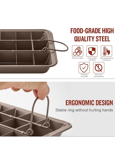 Qingmipy Altı Sabit Kareli Kaliteli Teneke Browni Kalıbı - Anti Yapışkan Kaplama İle Pastacı İçin Pratik Fırın模 Çok Renkli