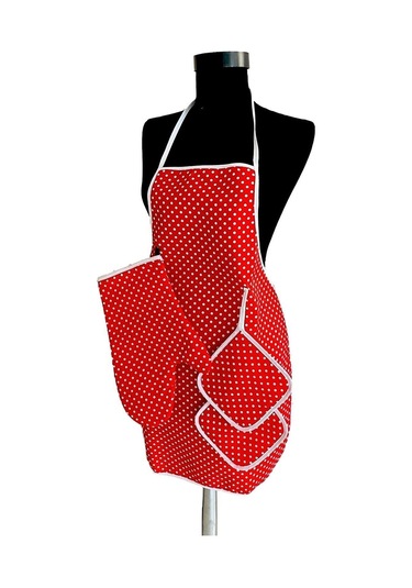 Gözdehome Erato Taşfırınım Pizza Makinesine Özel 3 Parça Mutfak Seti Su Isı Geçirmez Önlük Eldiven