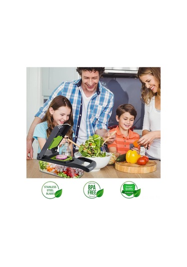 Gajeena Mutfakda Hızlı Kesim: 16 Fonksiyonlu Sebze Meyve Dilimleyici, Parçalıcı, Işınlayıcı Depolama Kutusuyla Temiz Ve Verimli Yeşil