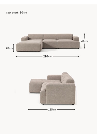 Most Mollista 3 Modül Sol Köşe Koltuk 10 Kahverengi Keten Kumaş Y