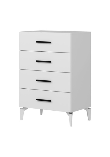 Kale Ayaklı Şifonyer 4ç - Beyaz