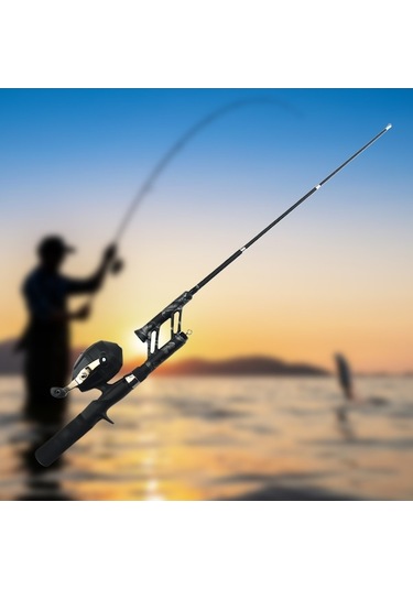 Dancemonkey Olta Kamışı & Makara Seti - Tuzlu S, Karbon Teleskopik Siyah