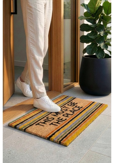 Coco Mottolu Kıl Kapı Önü Paspası 40x60 3677 Natural