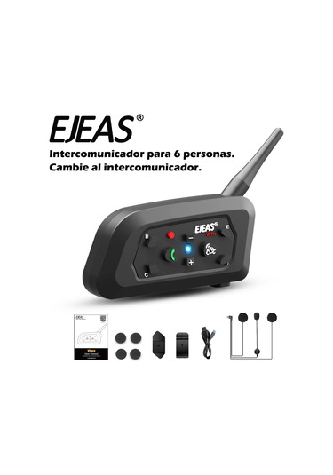 Vkemall Ejeas V6 Pro Motosiklet Kask Bluetooth İletişim Cihazı, 1200m Aralık, Ip65 Su Geçirmez, 12 Saat Konuşma Süresi