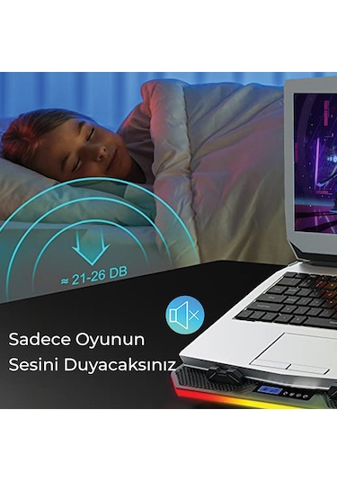 Bix BX-CP01G RGB Aydınlatmalı Dijital Kademeli Gaming Notebook Soğutucu