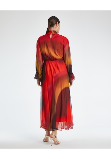 Kadın Midi Elbise - Modern Tasarım - Günlük Ve Özel Gün İçin Elbise Koral