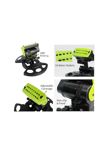 Hallow 180 Derece Döner Ayarlanabilir Bahçe Fıskiyesi Yeşil