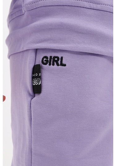 Toontoy Kız Çocuk Nakışlı Eşofman Takım Lila