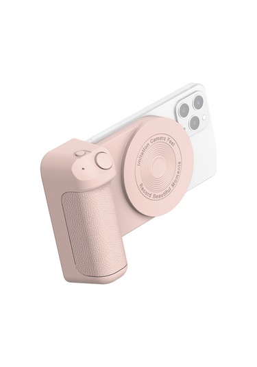 Springsun İphone Android Uyumlu Titreşim Önleyici Kablosuz Şarjlı Manyetik El Stabilizatörü Bluetooth Selfie Çubuğu Pembe