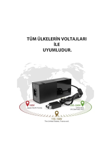 Xbox One Güç Adaptörü Tr Priz Uyumlu 100-240 Oto Voltaj Destekli