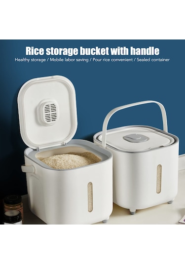 Natudeco Pirinç Dağıtıcı Sızdırmaz Pirinç Saklama Kabı Böcek