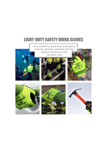 Youmex Wg-501 Nitril İş Eldiveni - Dayanıklı, Nefes Alabilir, Bahçe Ve Ev İşleri İçin - Floresan Sarı L Beden