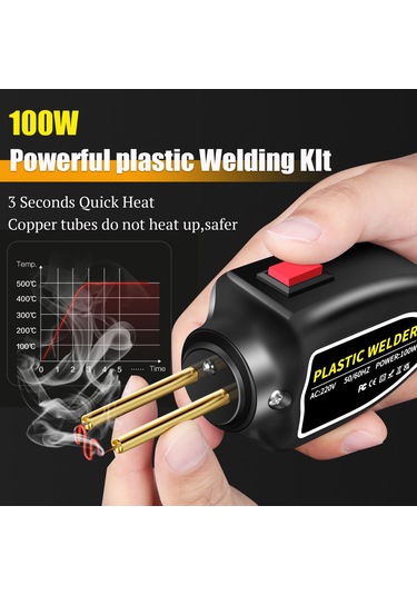 Konesam 100w Yüksek Güçlü Plastik Kaynak Makinesi, Otomobil Parçaları Ve Kayak Tamir Seti, 200 Adet Çivi Dahil
