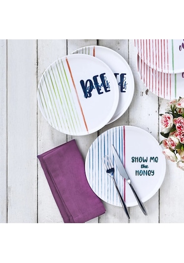 Fecra Text 6 Parça Pasta Tabağı Seti