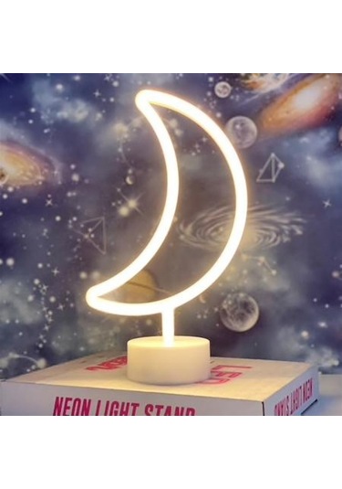 Ay Tasarımlı Neon Led Masa Ve Gece Lambası Sarı