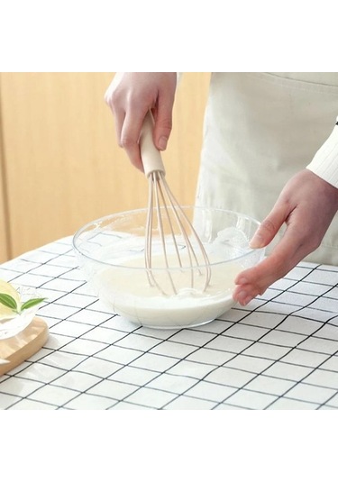 Yasammerkezi C Mavi 1 Adet Tarzı Cm Mutfak Silikon Yumurta Çırpıcı Alet Mutfak Silikon Çırpma Kaydırmaz Ahşap