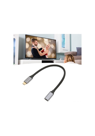 Kangvka Usb-c Gen 2 Uzantı Kablosu Erkek-bayan , 100w Şarj, 10gbps Veri Ve 4k 60hz Video Çıkışı, E-markerli, 0.25m, Nylon Dokuma