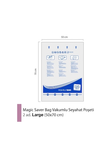Magic Saver Bag 2'Li Seyahat Poşeti Roll-Up Large