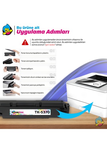 Kyocera Tk-5370 Uyumlu Toner Takım Ecosys Ma3500cix, Ma3500cifx, Pa3500cx Yazıcılarla Uyumlu, Çipli