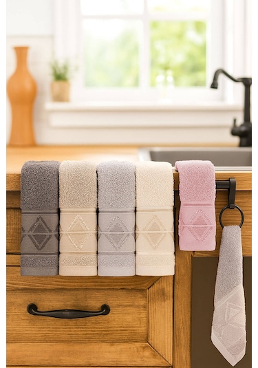 6'lı Mutfak Havlusu Seti 30x50 Cm %100 Pamuklu Kilim Çok Renkli