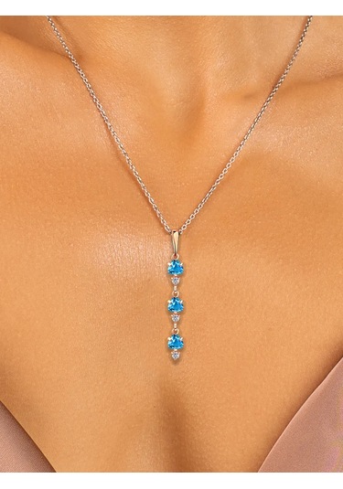 Torgovyj Dom Uvelir Holding Topas Taşlı 925 Ayar Gümüş Kolye 281012595