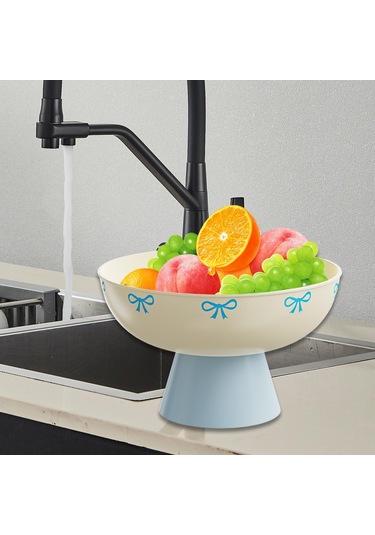 Suntek Meyve Kasesi Mutfak Tezgahı Şekerleme Tabağı Yüksek Sarı