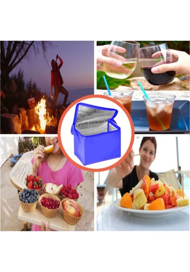 Soğuk / Sıcak Tutucu Özel Yalıtımlı Termos Çanta Araç İçi Kamp Plaj Piknik Omuz Çantası Kolay Taşıma Mavi