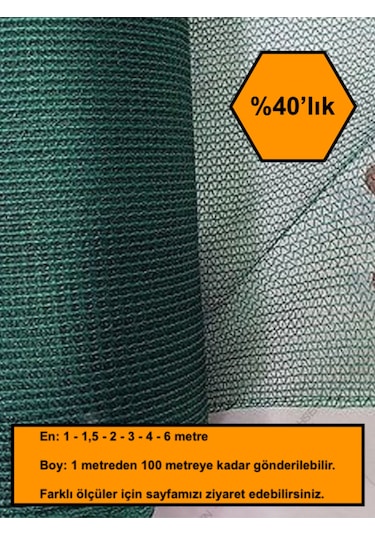 %40 Gölge Oranlı File, Gölgelik, Gergi File, Bahçe Gölgeliği 2x43 Metre