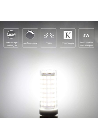 Neevoyu E14 Led Mısır Ampülü 5w 3000k Sıcak Işık 360 Aydınlatma 500 Lümen Crı 80ra 220v Dimmable Değil 88 Led Tilki Ilık Beyaz