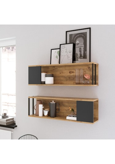 Yurudesign Voyage Duvar Rafı Kitaplık 2'Li Set VG18-A